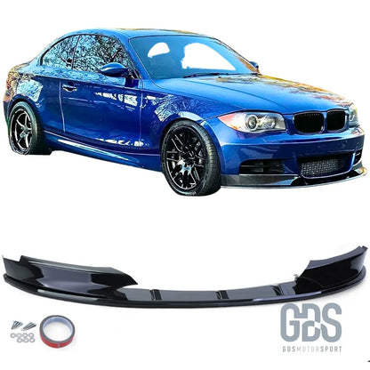 Lame avant m performance noir brillant pour pare-choc pack phase 2 — bmw série 1 e82 e88 e87 e81