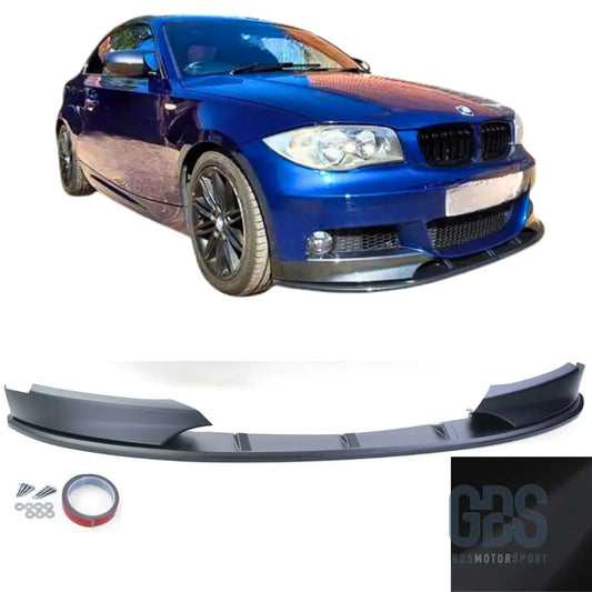 Lame avant m performance noir mat pour pare-choc pack phase 2 — bmw série 1 e82 e88 e87 e81