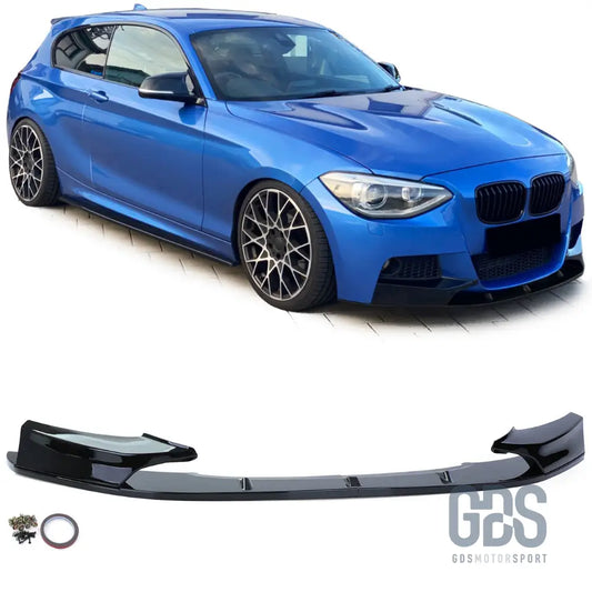 Lame m performance pour pare-choc avant pack bmw série 1 f20 f21 phase noir brillant