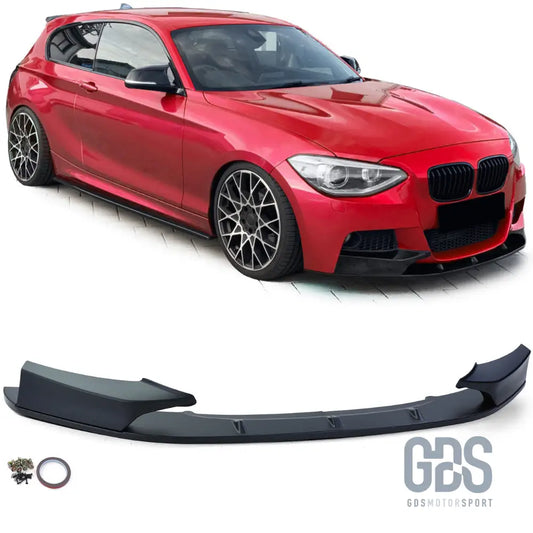 Lame m performance pour pare-choc avant pack bmw série 1 f20 f21 phase noir mat