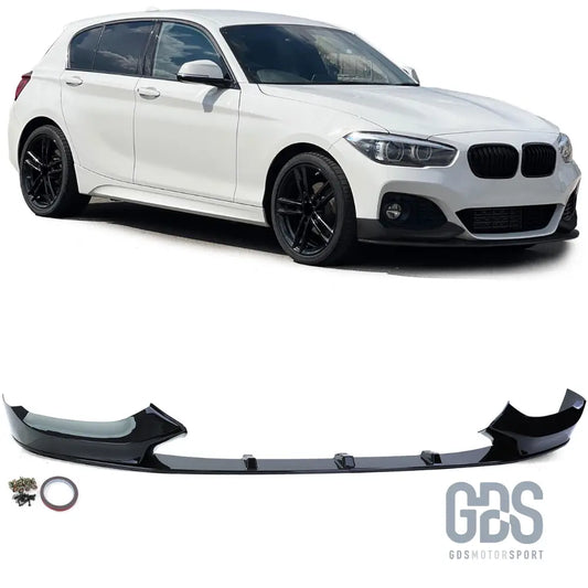 Lame m performance pour pare-choc avant pack bmw série 1 f20 f21 phase 2 lci noir brillant