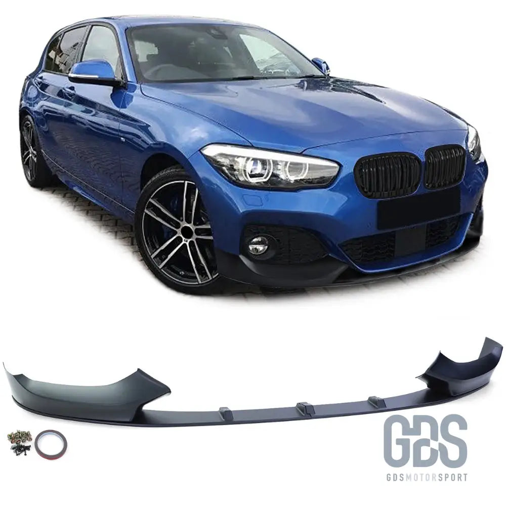 Lame m performance pour pare-choc avant pack bmw série 1 f20 f21 phase 2 lci noir mat