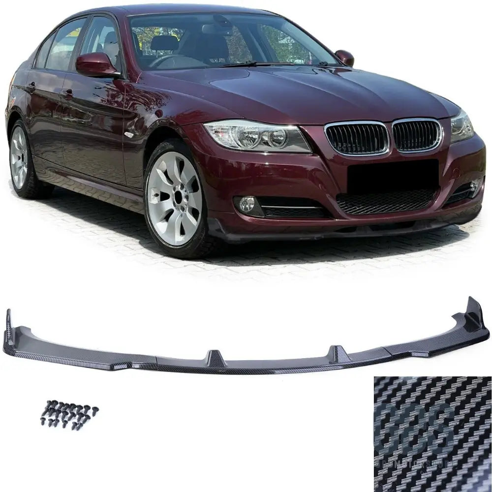 Lame m sport pare-choc avant bmw série 3 e90/e91 phase 2 lci look carbone