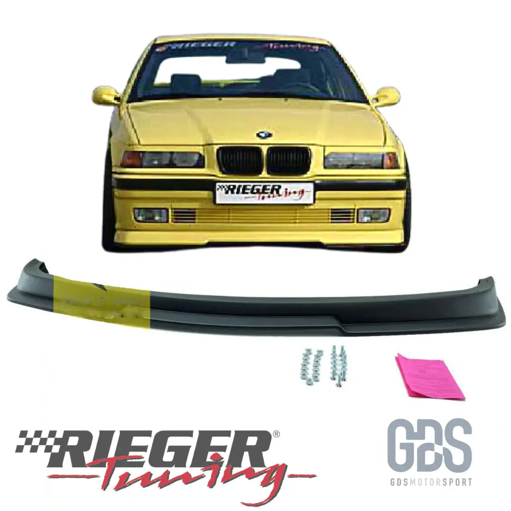 Lame avant m3 gt rieger noir mat pour pare-choc d’origine bmw e36