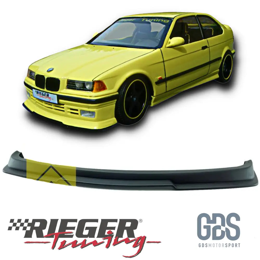 Lame style M3 GT club sport pour pare choc avant d’origine BMW E36 Noir mate(Rieger) - Pare Choc kit carrosserie - GDS Motorsport