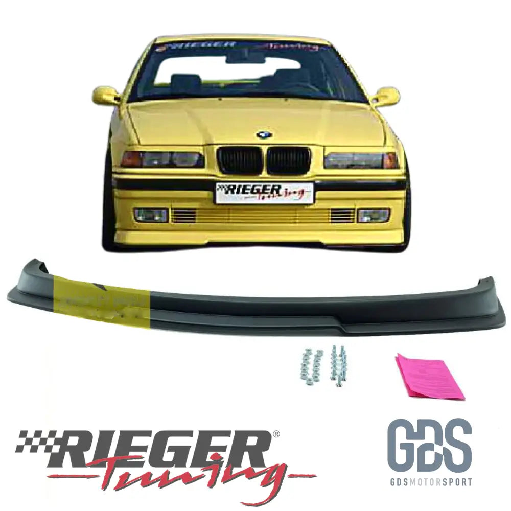 Lame style M3 GT club sport pour pare choc avant d’origine BMW E36 Noir mate(Rieger) - Pare Choc kit carrosserie - GDS Motorsport