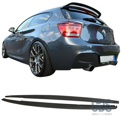 Lames de bas caisse m performance pour bmw série 1 f20 5 portes look carbone - bas caisse