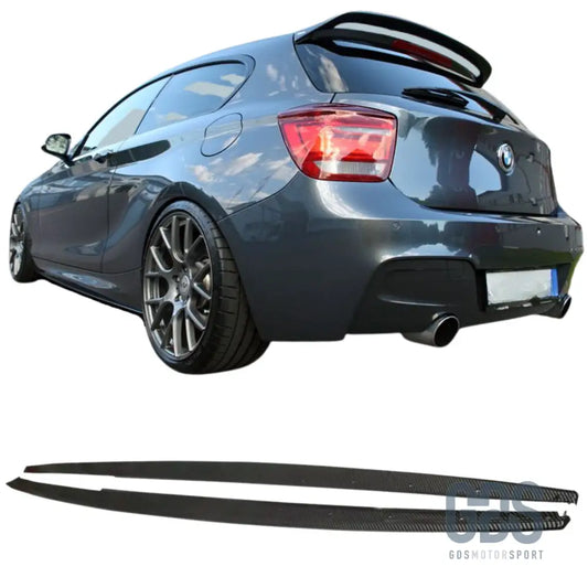 Lames de bas caisse m performance pour bmw série 1 f20 5 portes look carbone - bas caisse