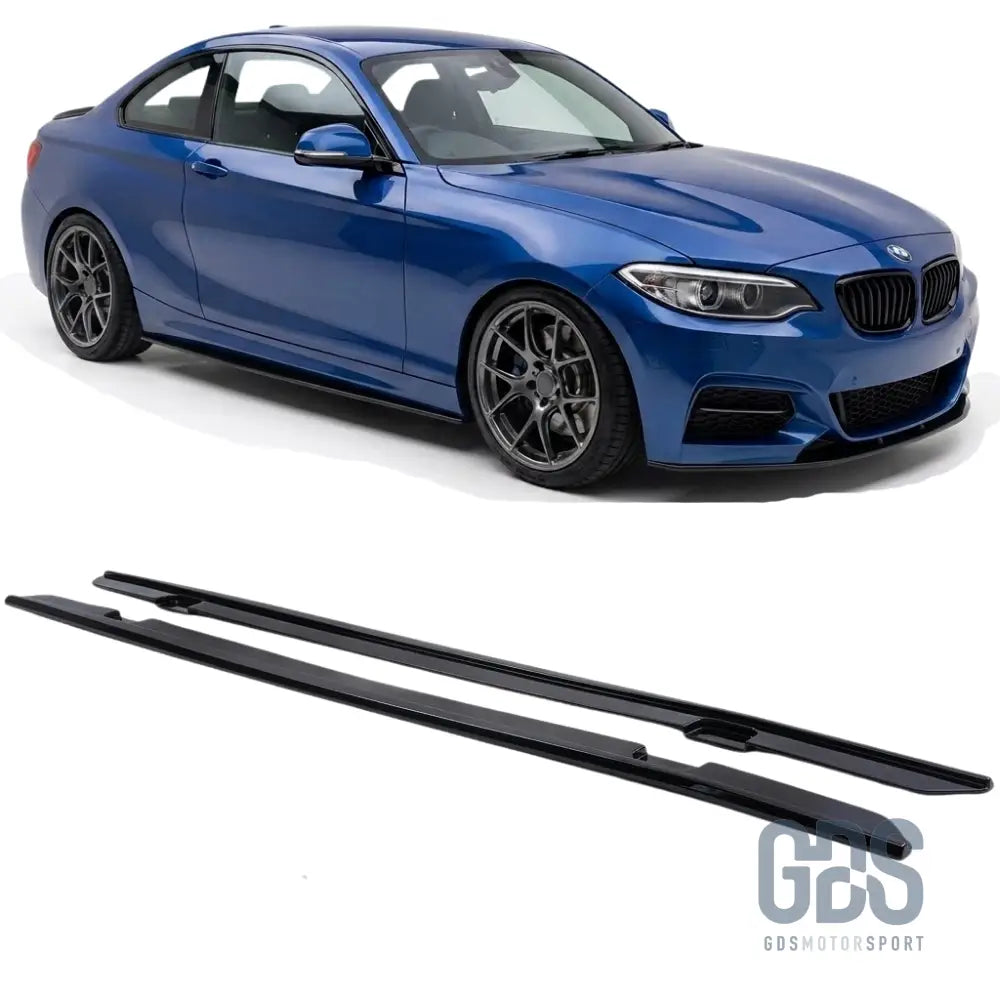 Lames de bas caisse m performance noir brillant pour bmw série 2 f22 f23