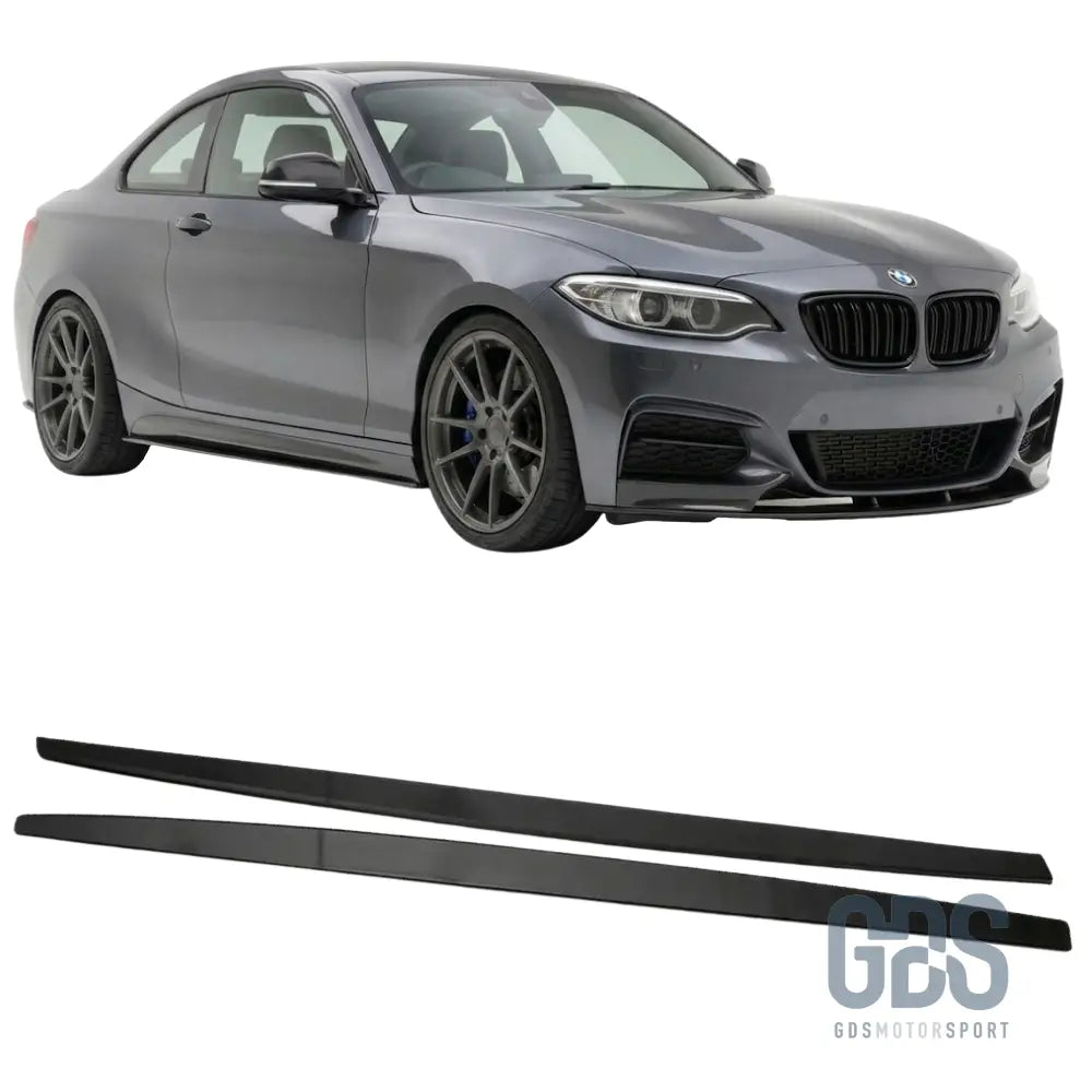 Lames de bas caisse m performance noir mat pour bmw série 2 f22 f23