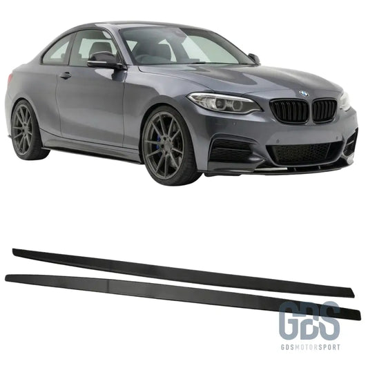 Lames de bas caisse m performance noir mat pour bmw série 2 f22 f23