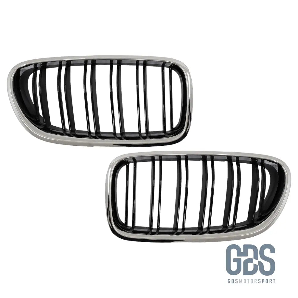 Grilles de calandre Look M5 Double lame Noir Brillant Contour Chrome BMW F10 / F11 - Calandres - GDS Motorsport