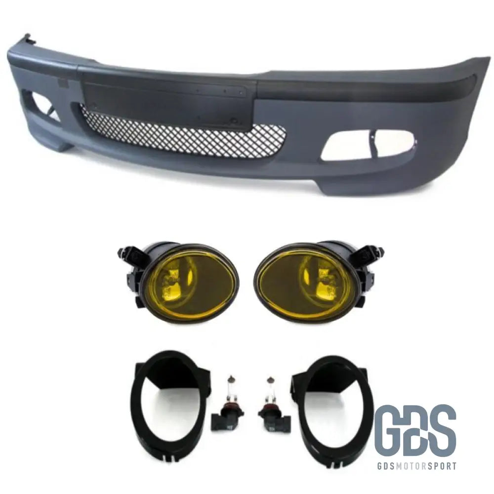 Pare Choc Avant BMW serie 3 E46 Look Pack M2 Berline / Touring - choc avec antibrouillard jaune retro - GDS Motorsport