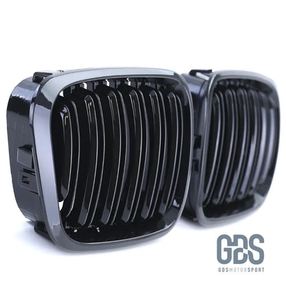 2 Grilles de calandre Double Lame NOIR BRILLANT BMW serie 3 E46 PH1 1998 a 2001 BERLINE / TOURING - Calandres - GDS Motorsport