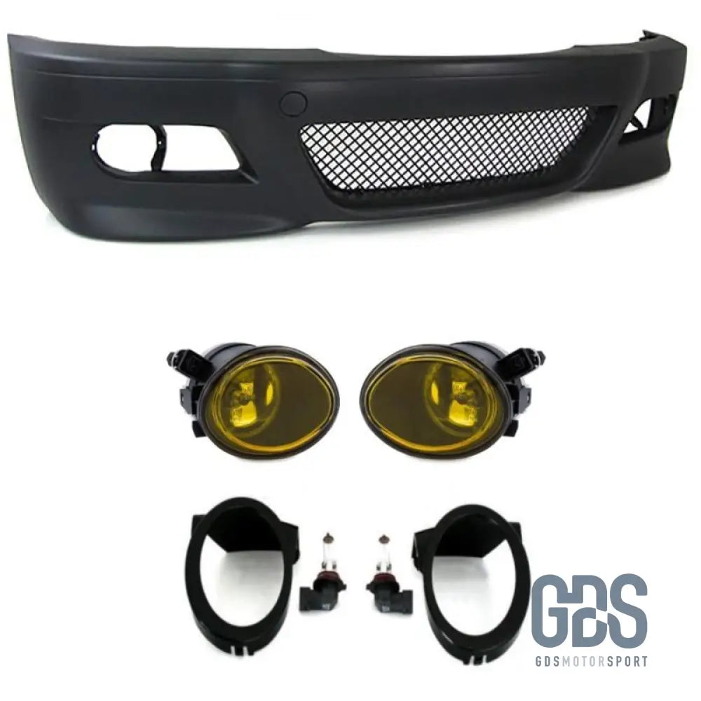 Pare choc avant style BMW M3 E46 serie 3 Coupe / Cabriolet - avec antibrouillard jaune retro - Choc - GDS Motorsport