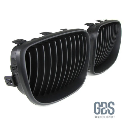 2 Grilles de calandre Noir Mate BMW série 1 Phase 2007 a 2014 - Calandres - GDS Motorsport