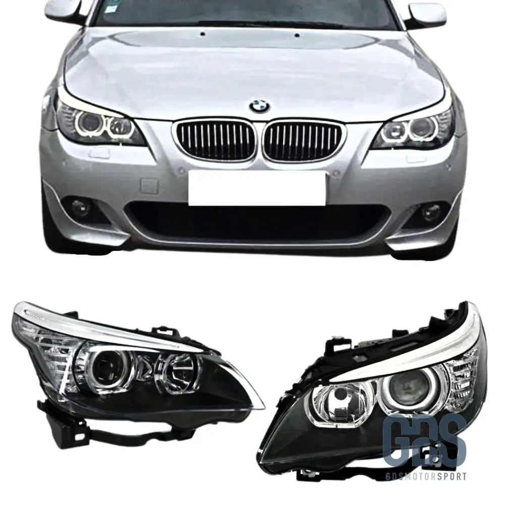 Phares Angel Eyes LED BLANC BMW Série 5 E60 / E61 Halogene H7 / PHARES FEUX - GDS Motorsport