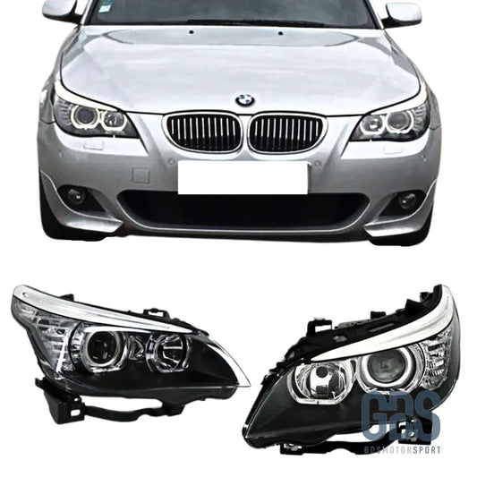 Phares Angel Eyes LED BLANC BMW Série 5 E60 / E61 avec Xenon - PHARES FEUX - GDS Motorsport