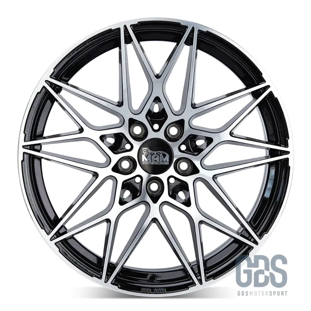 Pack 4 jantes type 666m mam noir face poli bmw r18’’ x 8’’ et35 compétition - jantes et pneus
