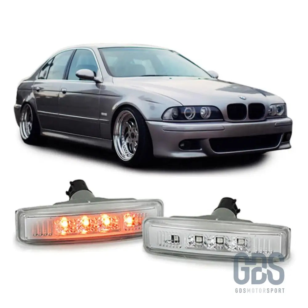 Pair de répétiteurs clignotants blanc cristal led pour bmw série 5 e39