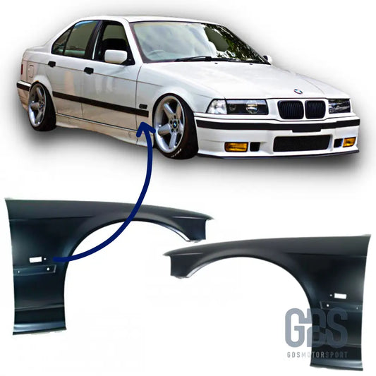 Paire d’ailes avant en tôle pour bmw e36 phase 1 berline/touring/compact - ailes oem
