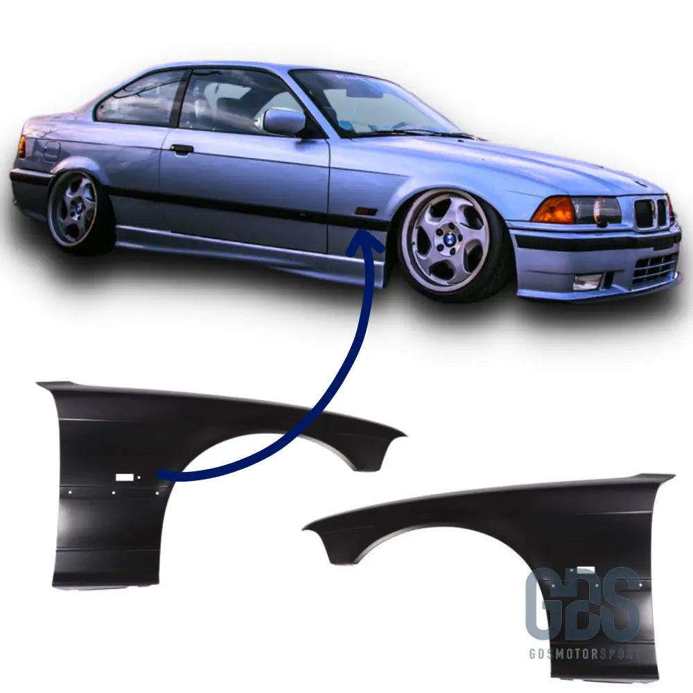 Paire d’ailes avant en tôle pour bmw e36 phase 1 coupé/cabriolet - ailes oem