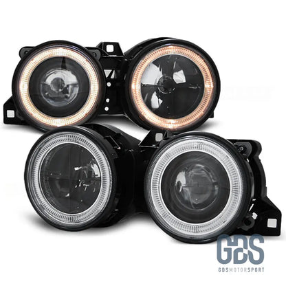 Phares avant Angel eyes Fond noir pour BMW E30 de 1982 a 1994 - Pare Choc - GDS Motorsport