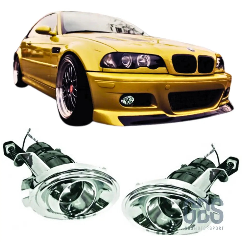 Paire phares antibrouillard à lenticulaire chromé bmw série 3 e46 pack m2 / m3 - antibrouillards