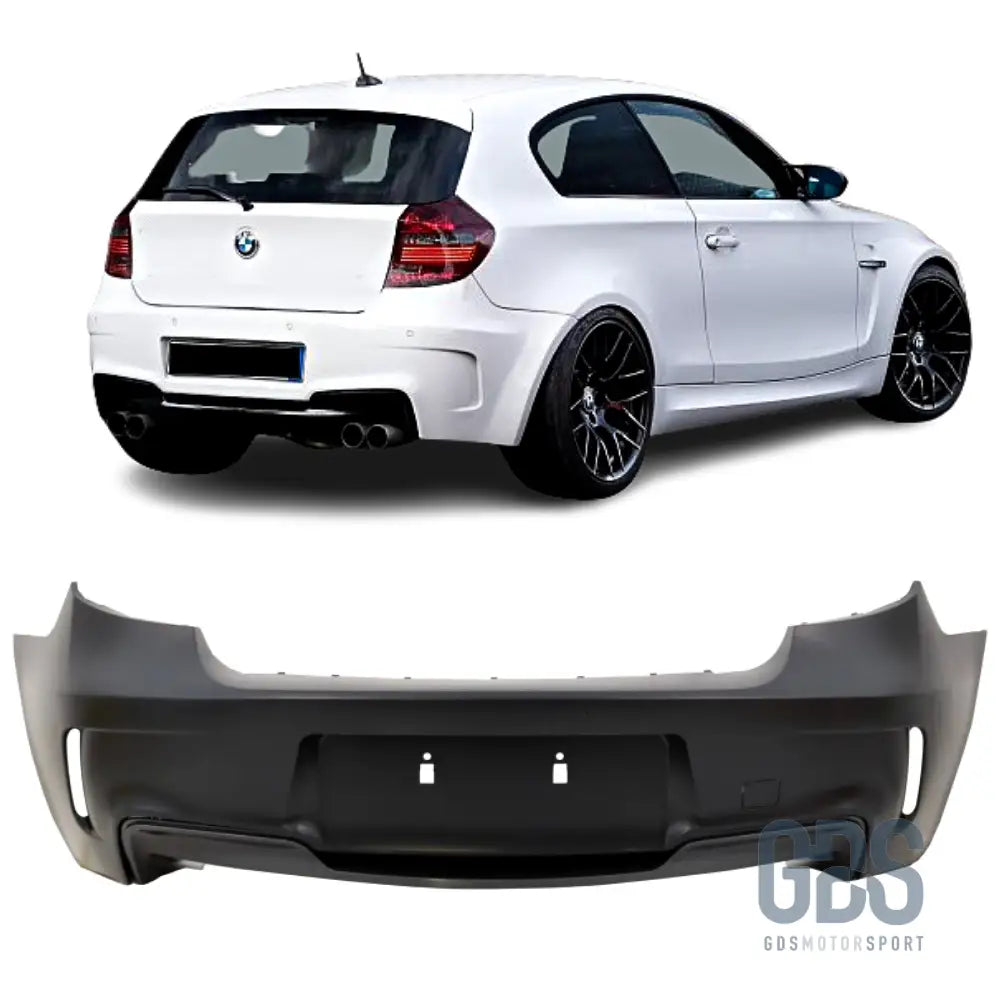 Pare-choc arrière look 1m avec diffuseur pour bmw série 1 e87 e81 berline - arrière
