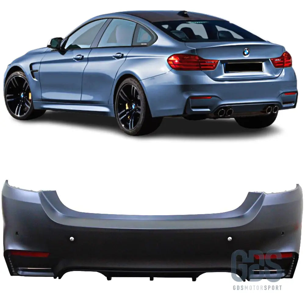 Pare-choc arrière look m4 f82 pour bmw f36 gran coupé avec 4 sorties d’échappement