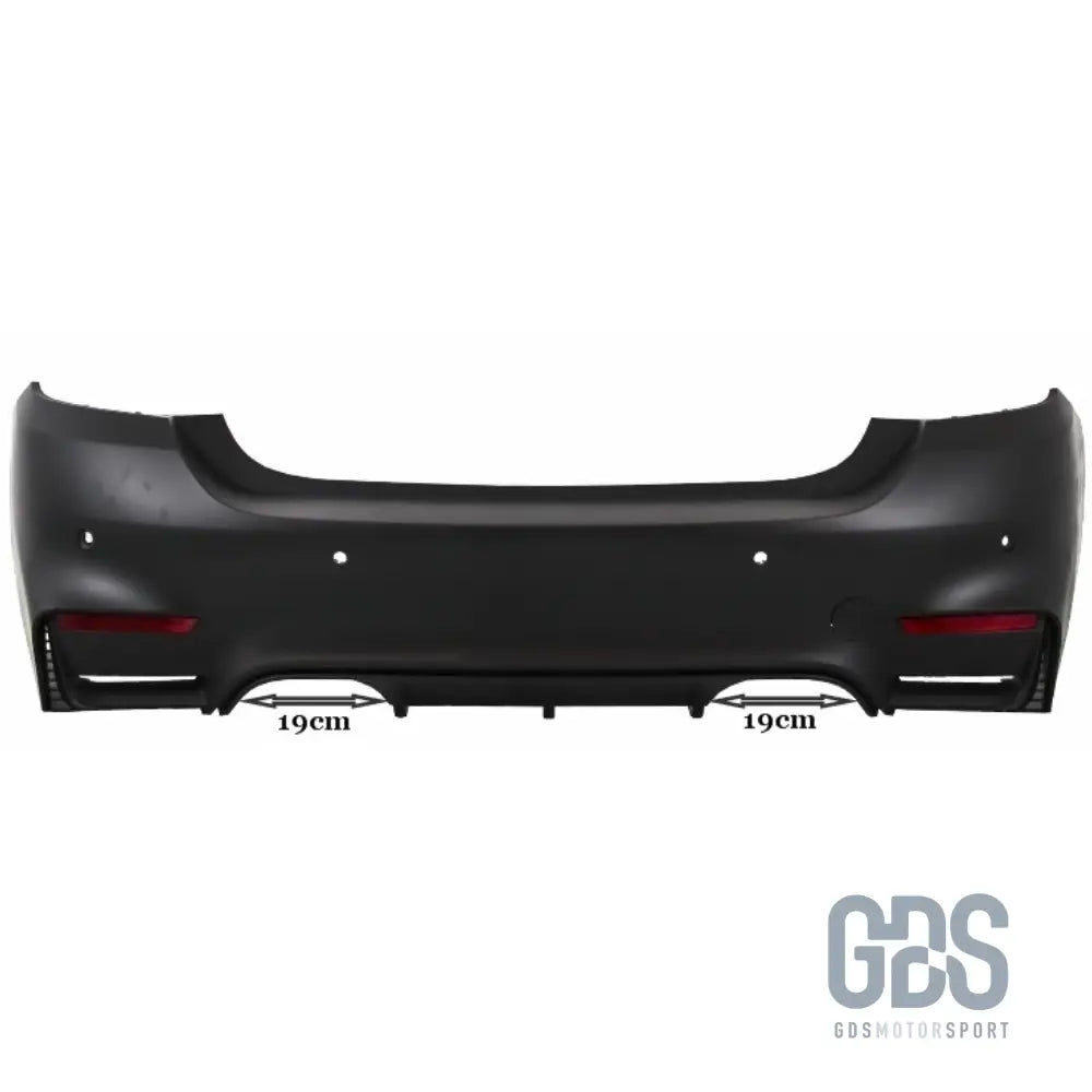 Pare-choc arrière look m4 f82 pour bmw f36 gran coupé avec 4 sorties d’échappement