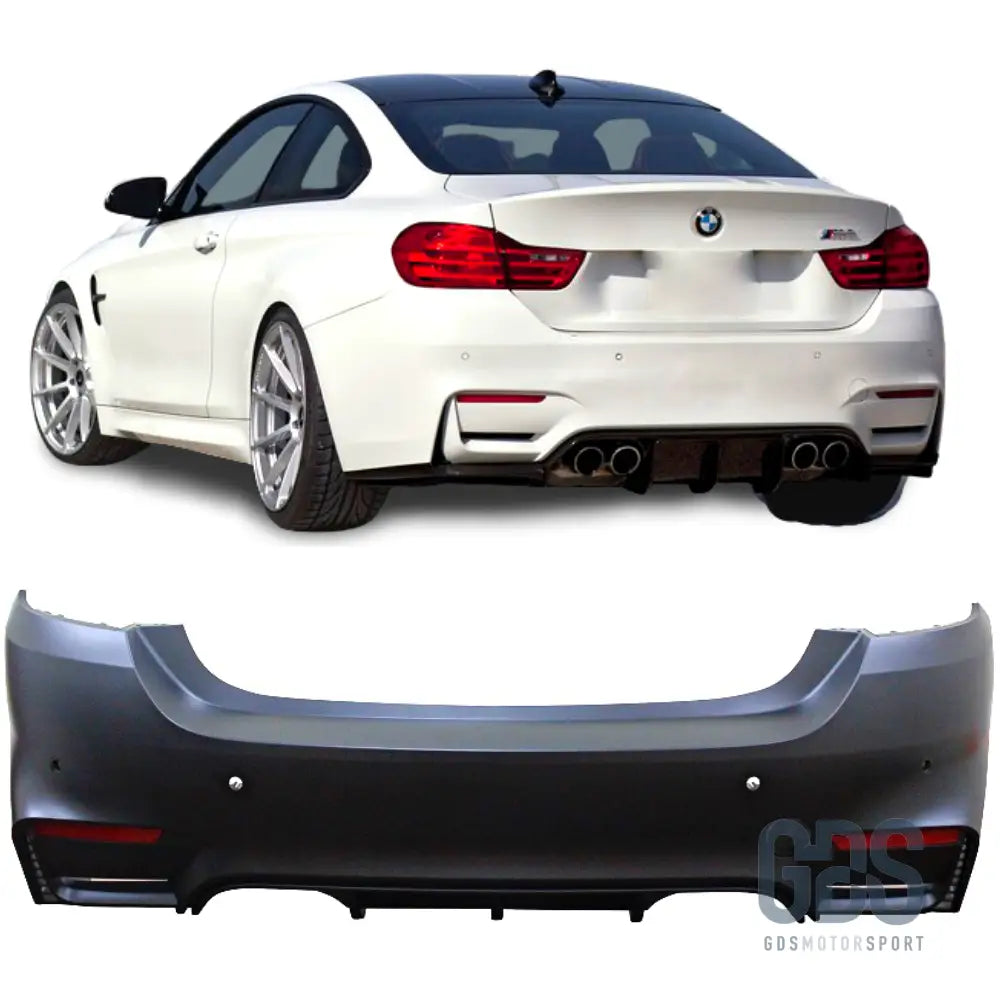 Pare-choc arrière look m4 f82 pour bmw série 4 f32 f33 avec sorties d’échappement