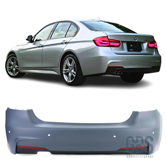Pare-choc arrière pack m pour bmw série 3 f30 berline sortie double gauche