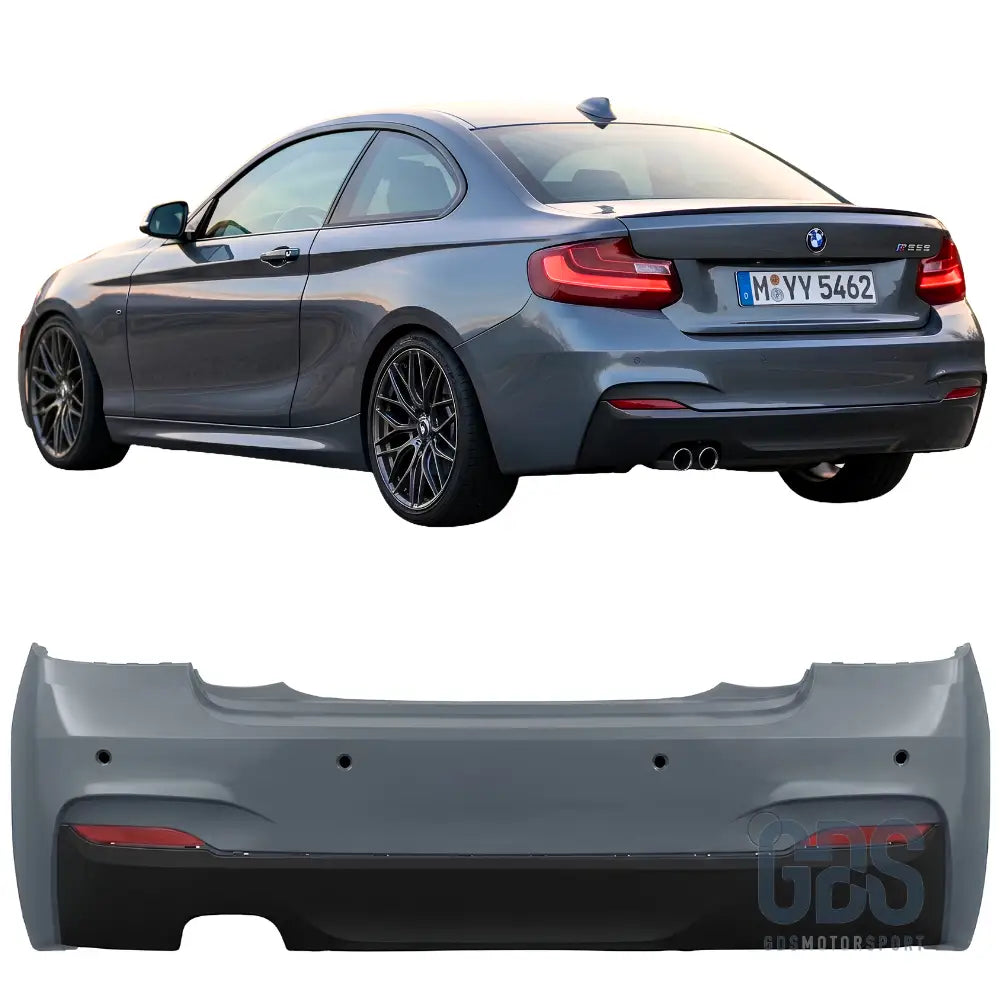 Pare-choc arrière pack m double sortie gauche pour bmw série 2 f22 f23 phase 1 et lci