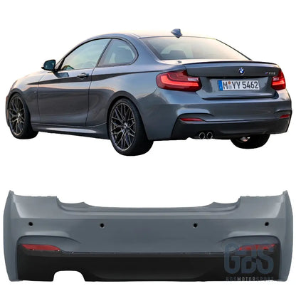 Pare-choc arrière pack m double sortie gauche pour bmw série 2 f22 f23 phase 1 et lci