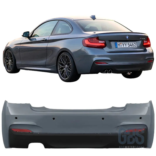 Pare-choc arrière pack m double sortie gauche pour bmw série 2 f22 f23 phase 1 et lci