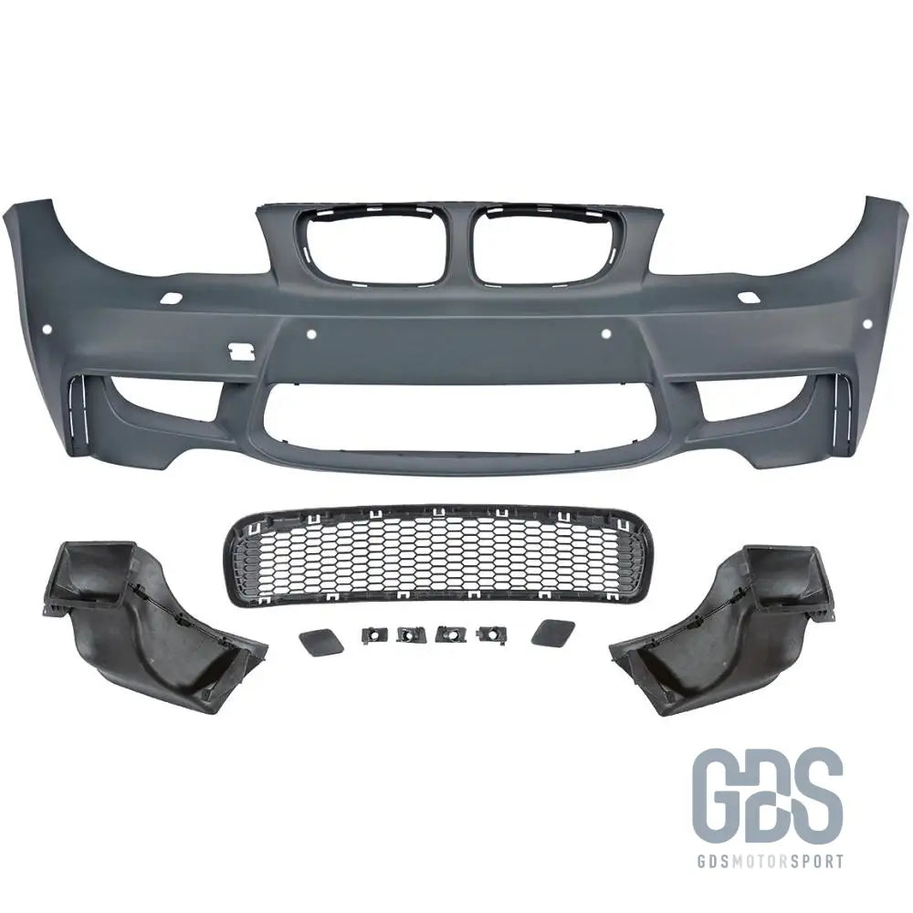 Pare-choc avant look 1m evo pour bmw série 1 e81 e82 e87 e88 version sans antibrouillards