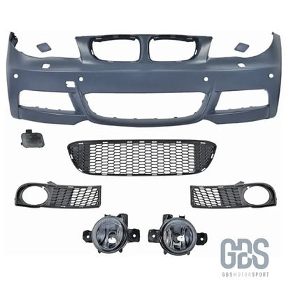 Pare-choc avant pack m phase 2 pour bmw série 1 e81 e82 e87 e88 — antibrouillards inclus