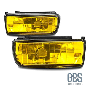Feux Antibrouillards vitre transparent cristal pour BMW E36 blanc / noir jaune - Retro PHARES GDS Motorsport