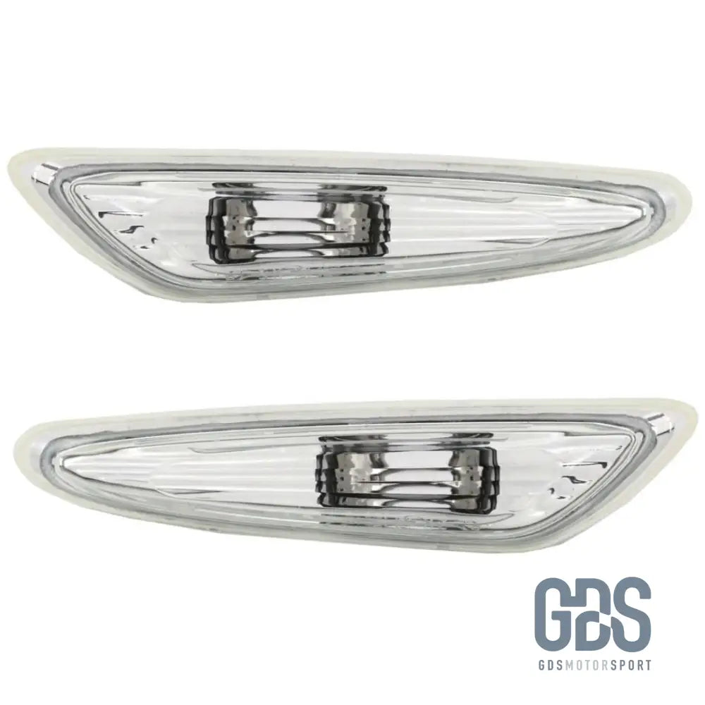 2 répétiteurs de clignotants pour BMW E46 E60 E61 X3 E83 - Blanc cristal - PHARES FEUX - GDS Motorsport