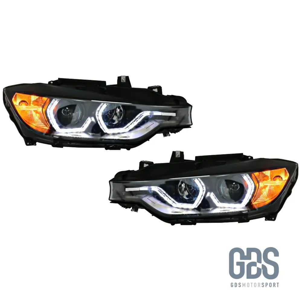 Phares avant H7/H7 pour BMW Série 3 F30 / F31 Angel eyes 3D LED - Éclairage de véhicule - GDS Motorsport