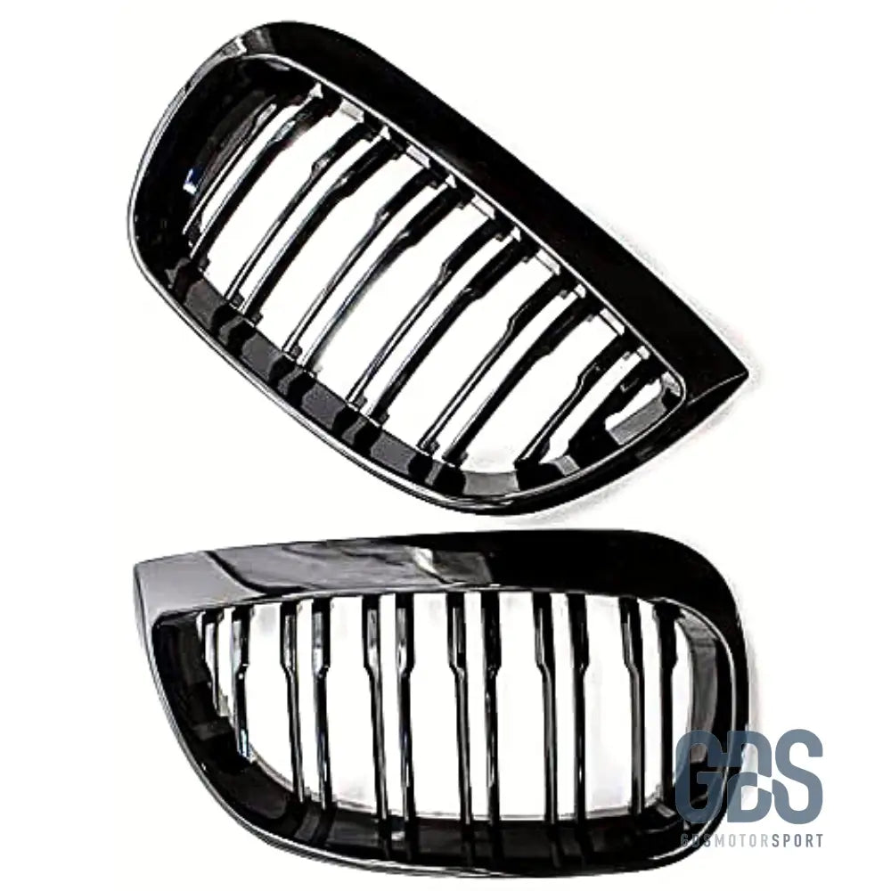 2 Grilles de calandre Double lame Noir Brillant BMW serie 1 PH 2004 a 2007 - Calandres - GDS Motorsport