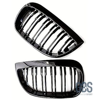 2 Grilles de calandre Double lame Noir Brillant BMW serie 1 PH 2004 a 2007 - Calandres - GDS Motorsport