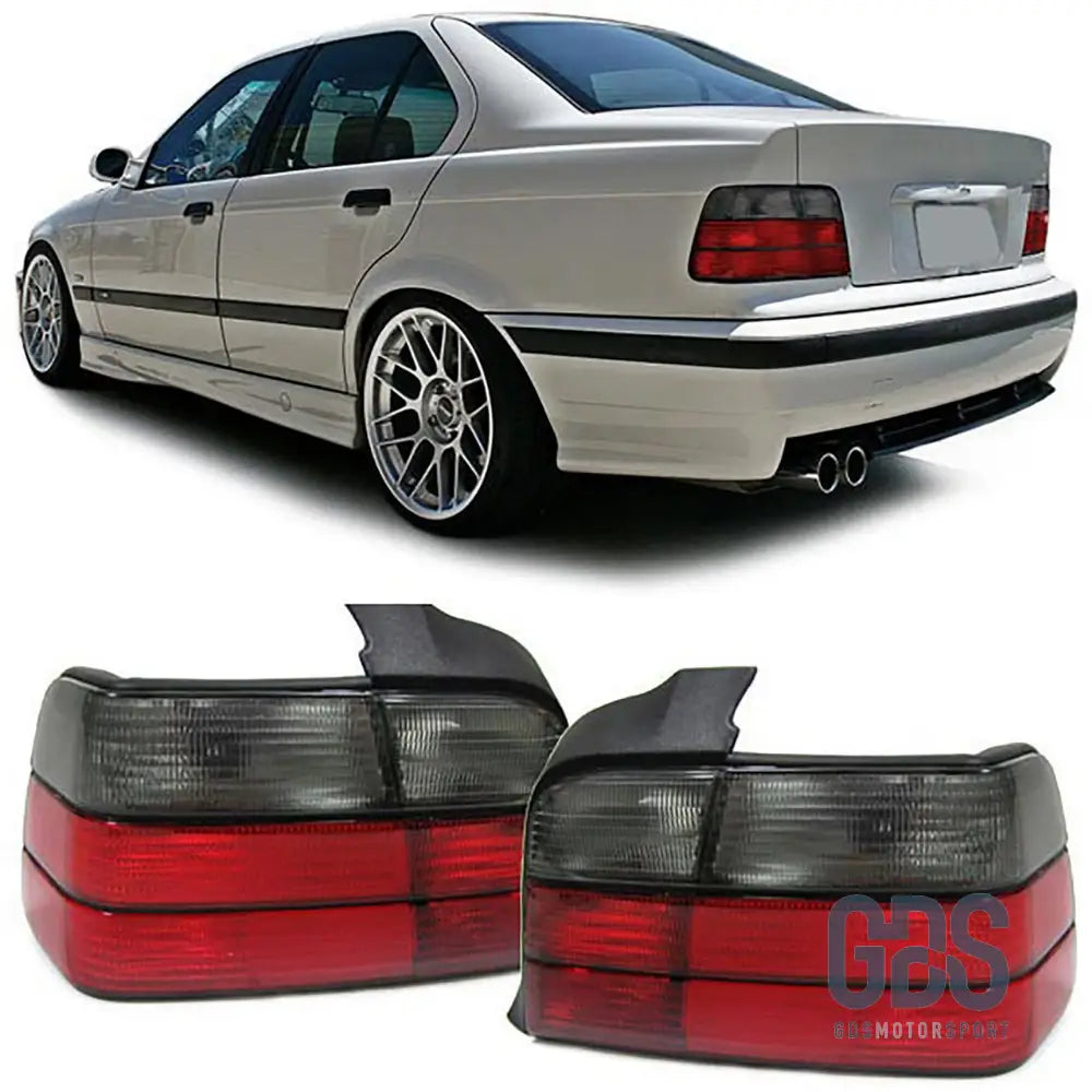 Feux arrières BMW E36 Style M3 rouge et fumé noir pour Berline - PHARES FEUX - GDS Motorsport