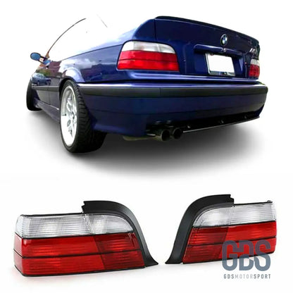 Feux arrières BMW E36 Style M3 rouge et blanc pour Coupé / Cabriolet - PHARES FEUX - GDS Motorsport