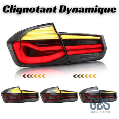 Feux arrières LED Light Bar Dynamique pour BMW Série 3 F30 Fond Noir - Éclairage de véhicule - GDS Motorsport