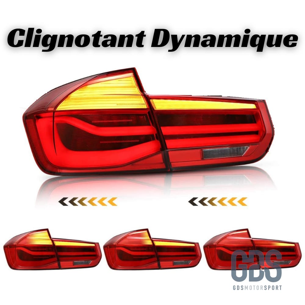Feux arrières LED Light Bar Dynamique pour BMW Série 3 F30 Rouge et Blanc - Éclairage de véhicule - GDS Motorsport