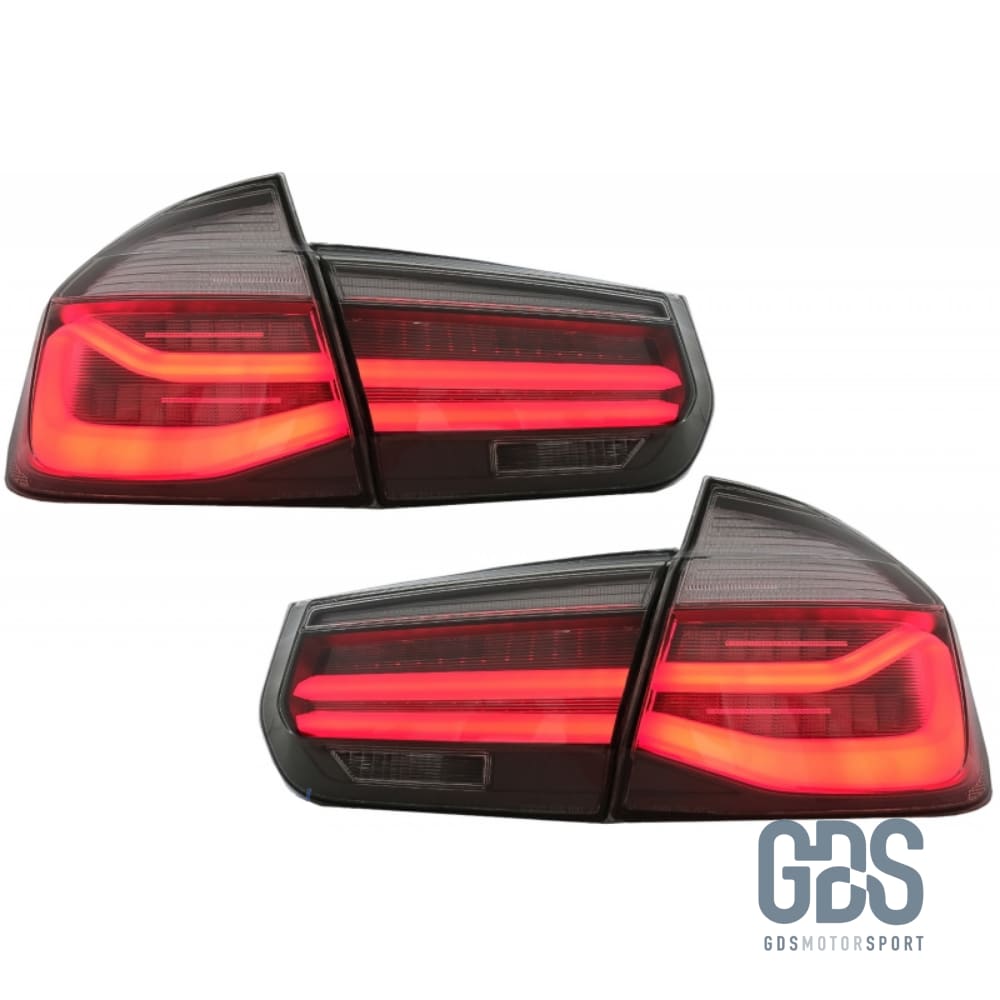 Feux arrières LED Light Bar Dynamique pour BMW Série 3 F30 Fond Noir - Éclairage de véhicule GDS Motorsport