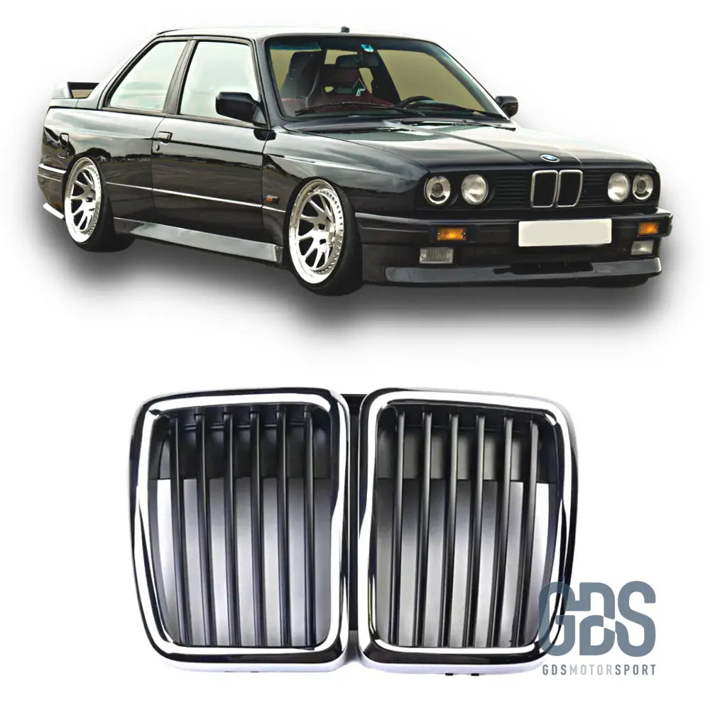 Calandre Chrome Noir look origine pour BMW E30 de 1982 a 1994 - Pare Choc - GDS Motorsport