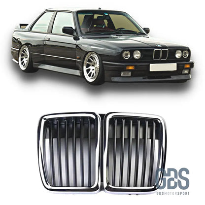 Calandre Chrome Noir look origine pour BMW E30 de 1982 a 1994 - Pare Choc - GDS Motorsport